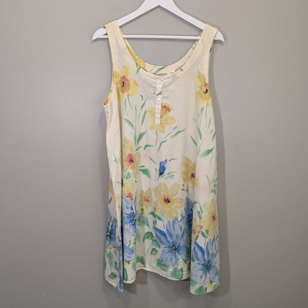 Vintage Victoria's Secret 1997 RARE Floral Cotton Dress Cottage Boho - Size XL